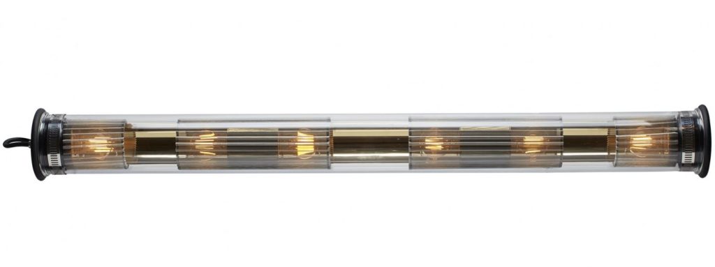 IN THE TUBE Wall Light Gold Reflector/Silver Mesh with Black Stopper IP64 DCW EDITIONS