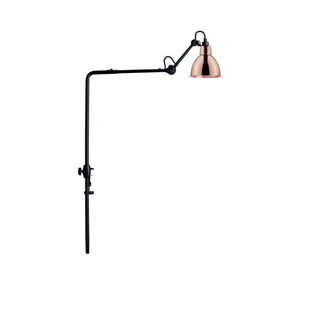 Lampe Gras N 226 Bookshelf Light Black with Round Copper shade DCW EDITIONS