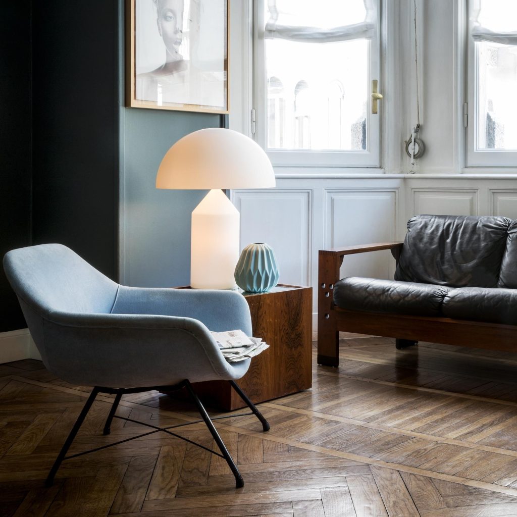 Atollo Glass Table Lamp H70 Opal OLUCE