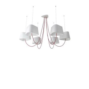 Moyen Nuage Chandelier 6 White Diffusing DESIGNHEURE
