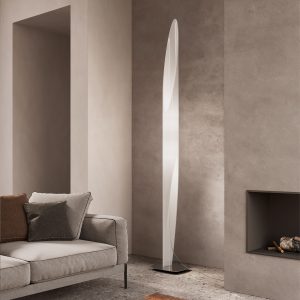 Shakti Floor Light H200 White Chrome Base KUNDALINI