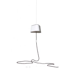 Nomade Moyen Nuage Pendant Light White Black Border DESIGNHEURE