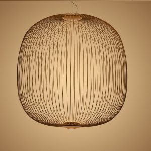 Spokes 2 Large Pendant Light LED Ø70cm Copper FOSCARINI