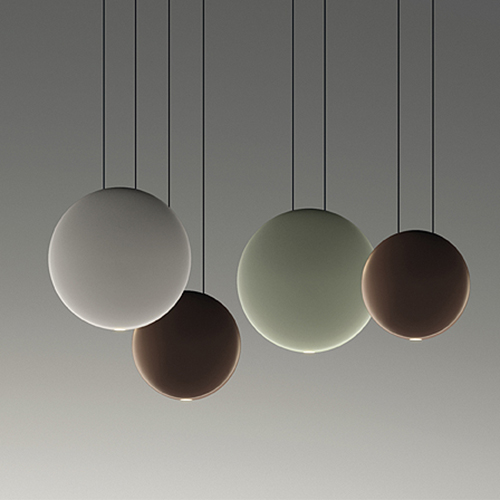 Cosmos Chandelier Green, light-grey and chocolate VIBIA