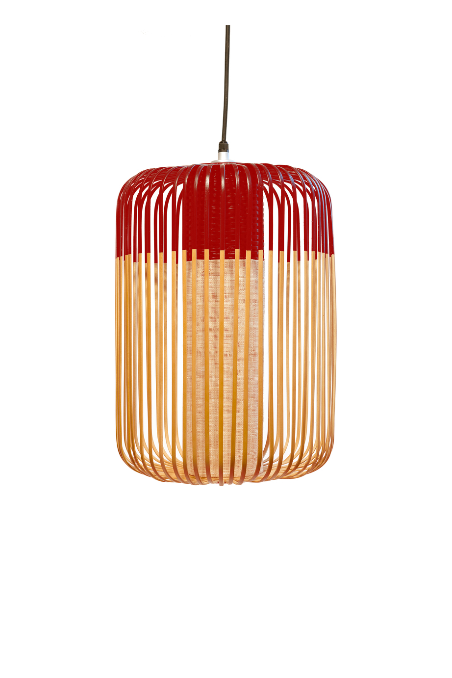 Bamboo Pendant Light H50 Red FORESTIER