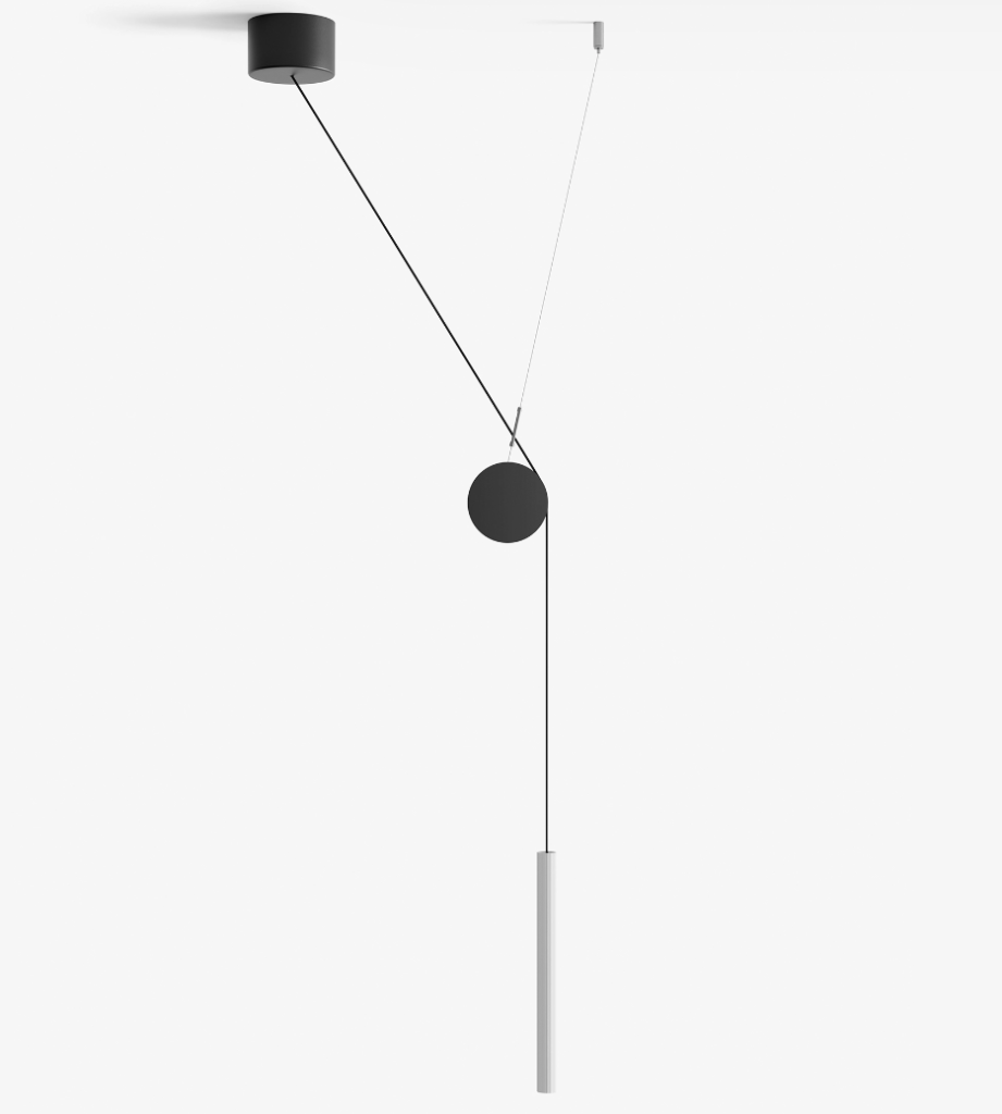 Doi Suspension 2700K Ribbed body White finish with counterweight LUCEPLAN