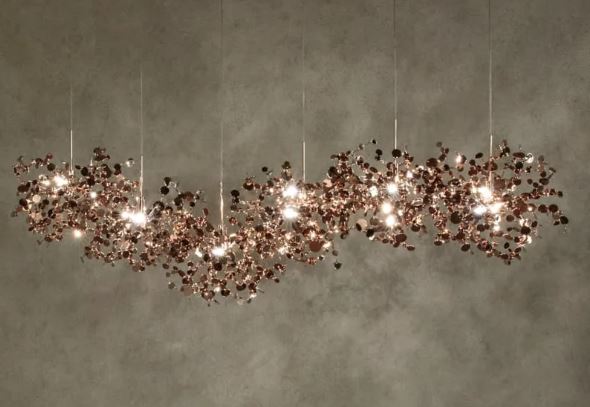 Argent 6 Linear Suspension 185cm Champagne - Bespoke RAL Canopy - Dimmable TERZANI