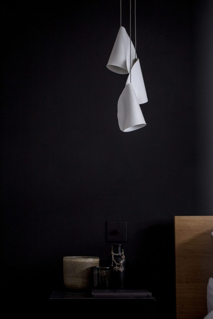 21.3 Three white pendants, Ø152mm round canopy - BOCCI