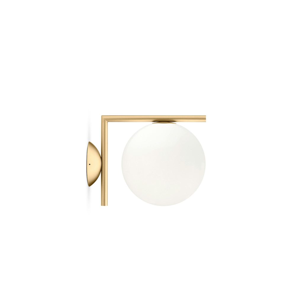 FLOS IC C/W1 Brass Wall or Ceiling Lamp H21.6cm