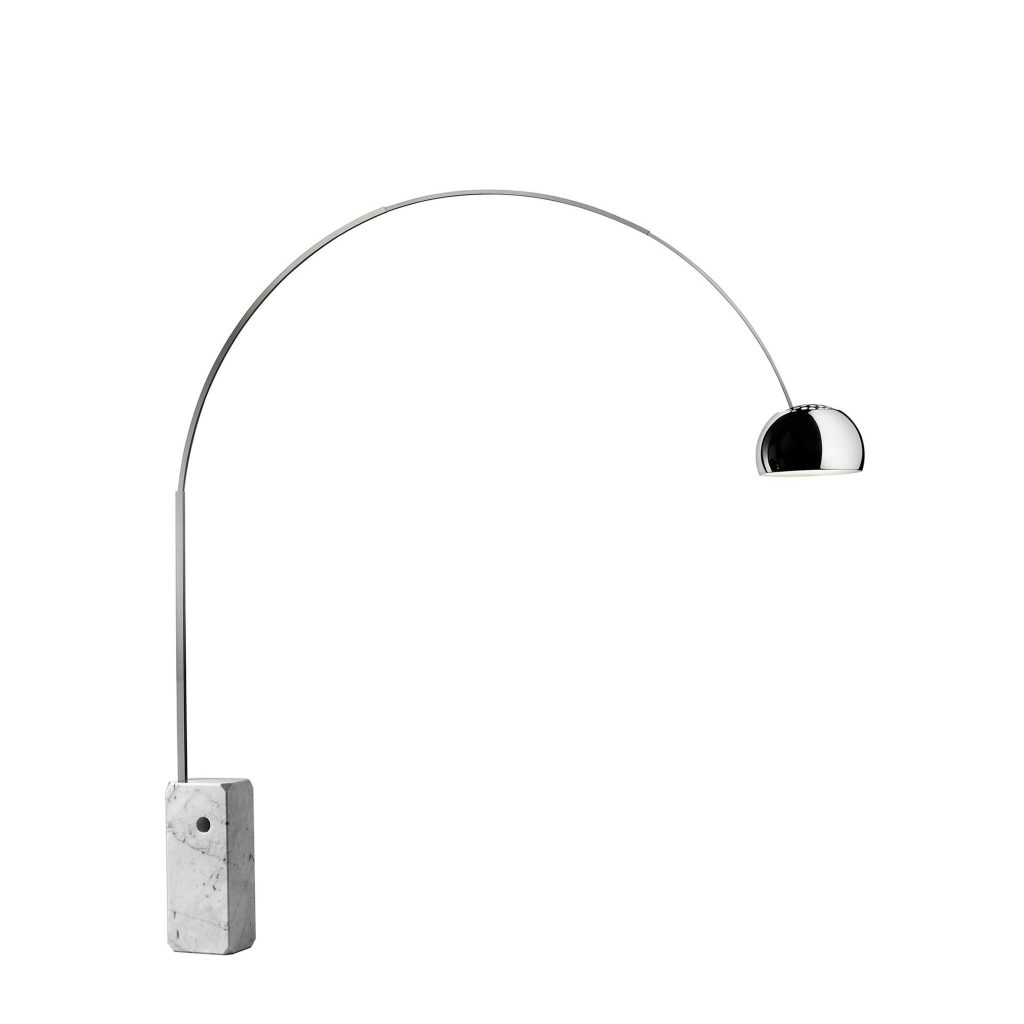 FLOS Arco LED Floor Lamp - Steel & White Marble Base