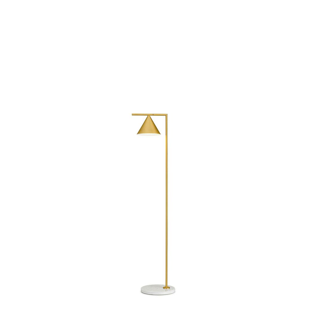 FLOS Captain Flint Floor Lamp Brushed Brass White Marble