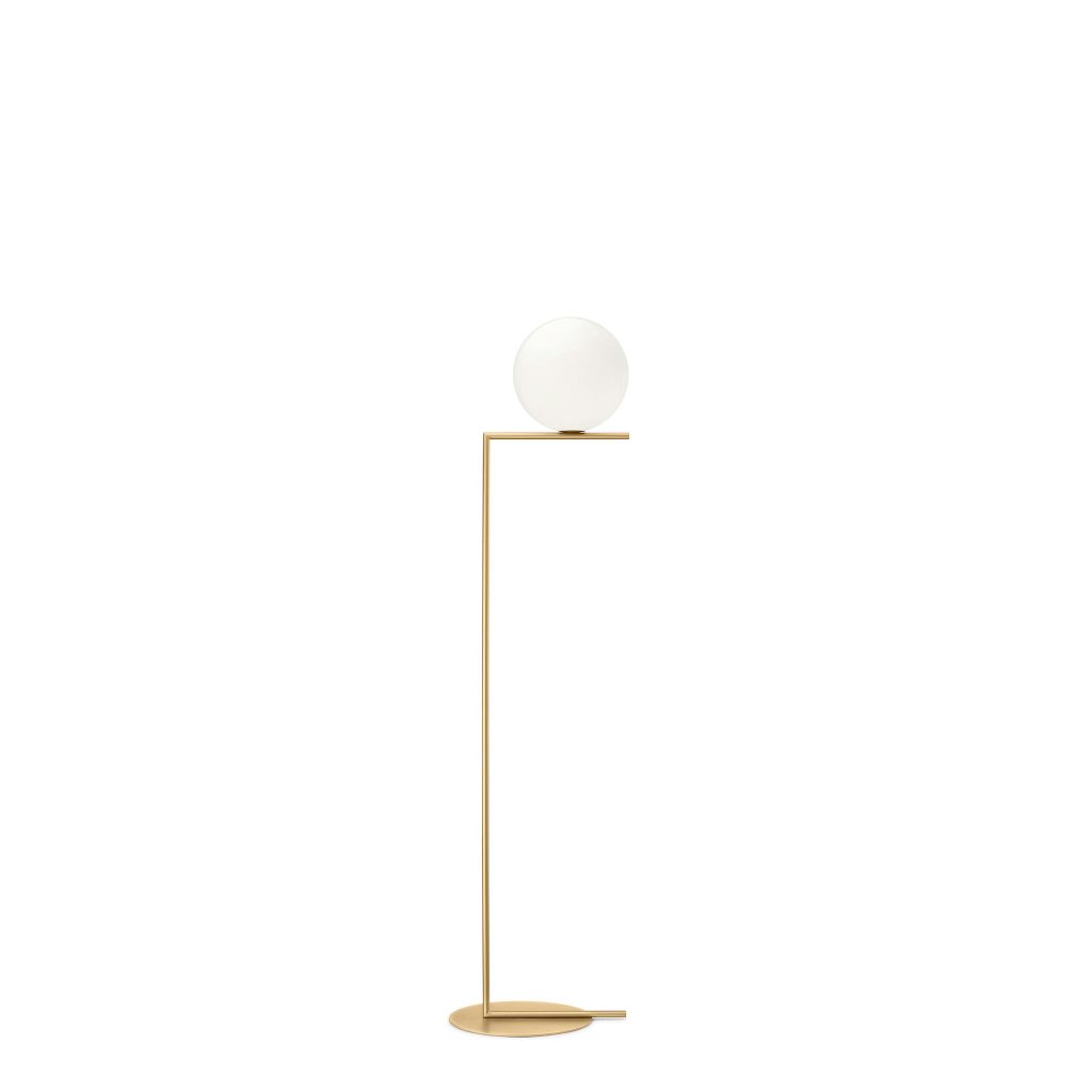 FLOS IC F2 Floor Light Brushed Brass H185cm