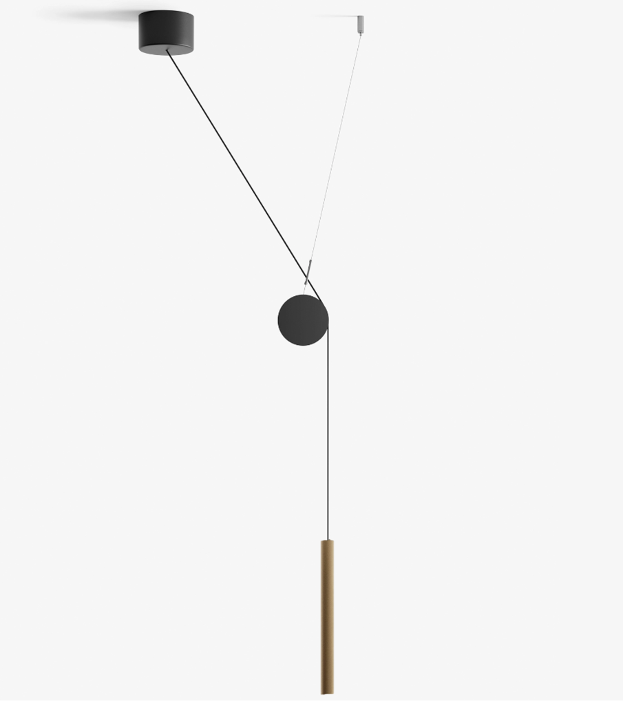 Doi Suspension 2700K Brass finish with counterweight LUCEPLAN