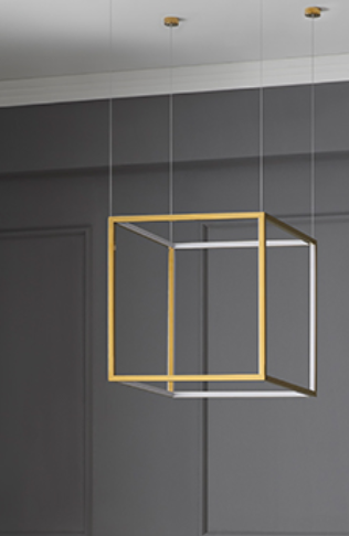 Cube X Pendant Shiny Gold 44x44x44cm AROMAS DEL CAMPO