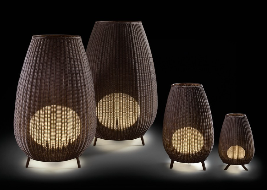 Amphora 03 - LED - Brown rattan - BOVER