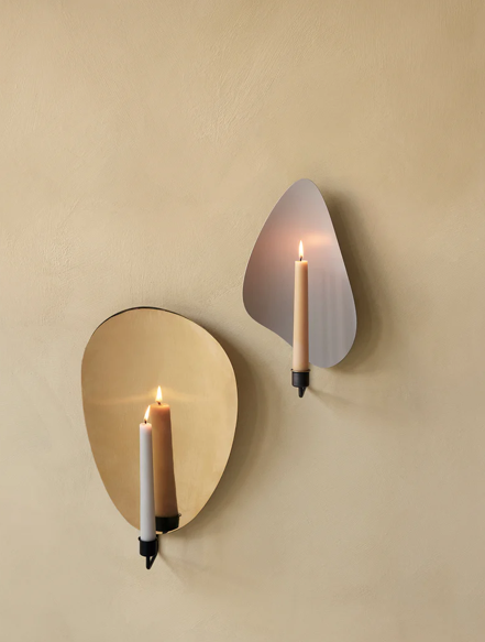 Flambeau Candle Holder, Bronzed brass / Grey, Wall - SMALL - Audo Cph