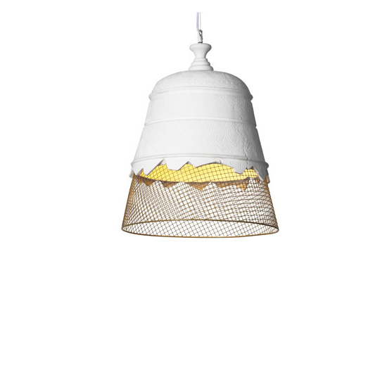 Domenica Pendant Light Ø50cm White - Gold Mesh KARMAN