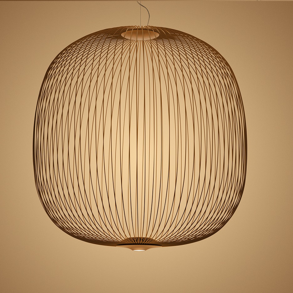 Spokes 2 Large Pendant Light LED Ø70cm Copper FOSCARINI